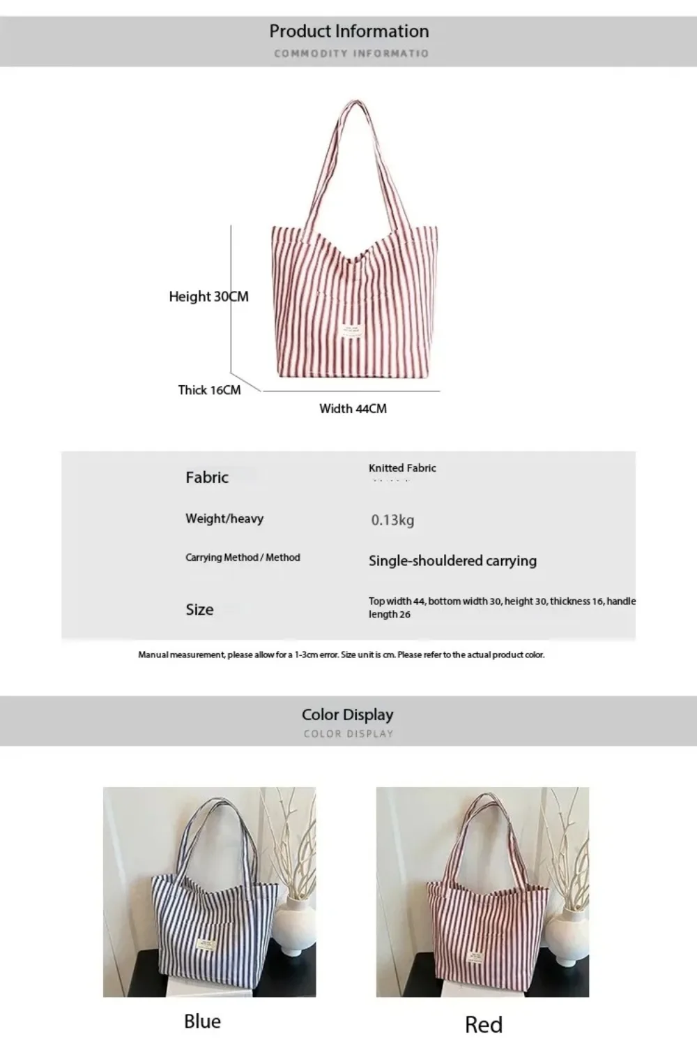 Bolso con diseño bicolor y estilo casual