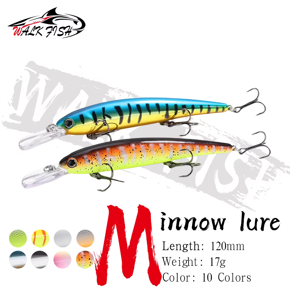 WALK FISH Wobbler 120mm – Señuelo flotante 17g para lucio