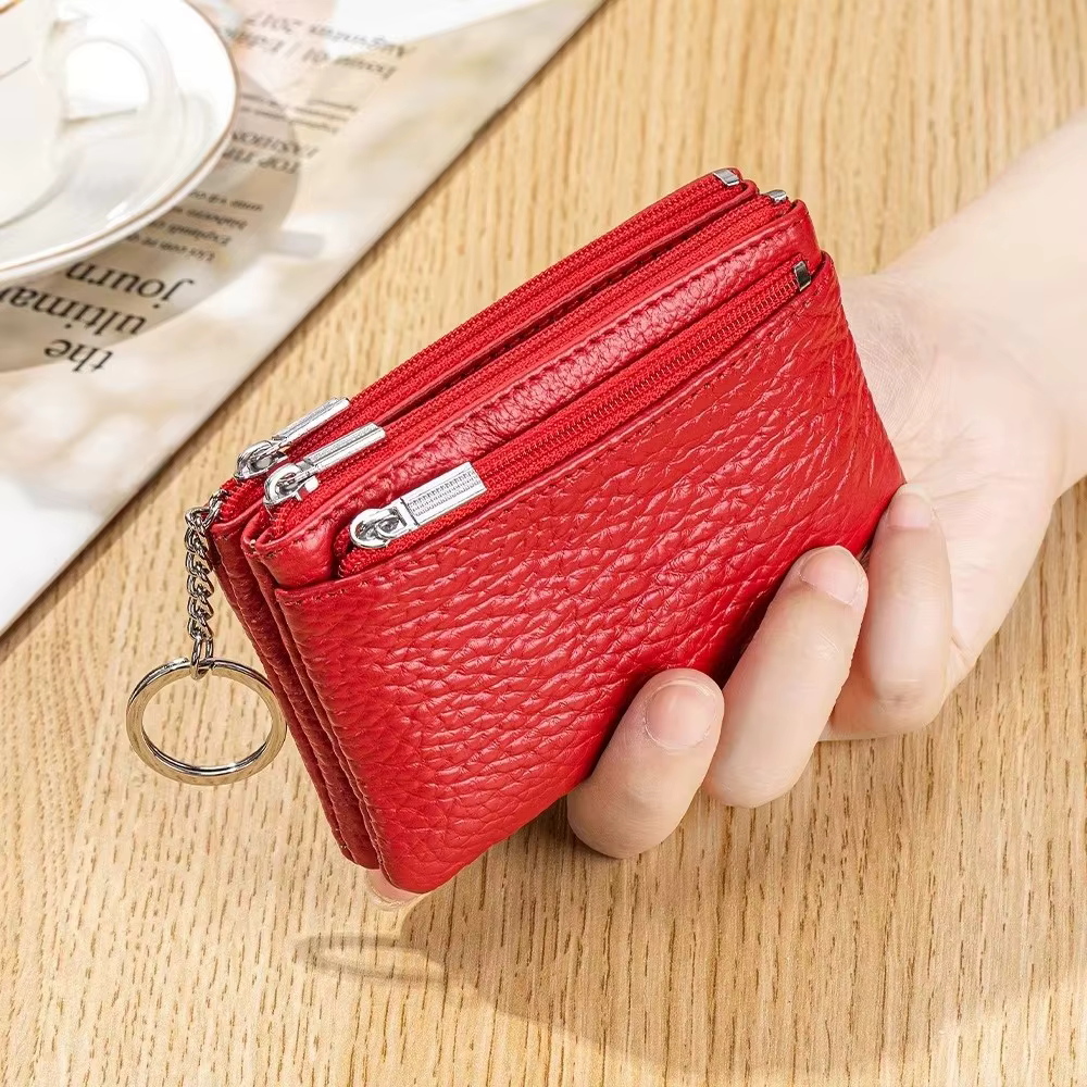 Monedero de Cuero Genuino con Cremallera para Mujer – Gran Capacidad - imagen 3