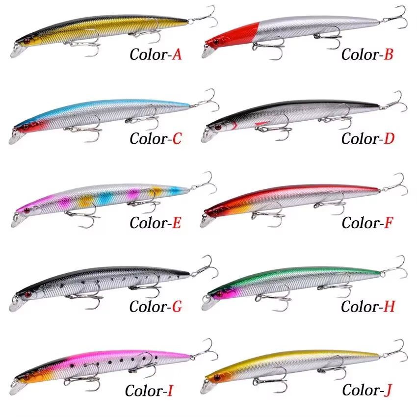 Señuelo Minnow Duro con Anzuelo Triple y Ojos 3D Biónicos