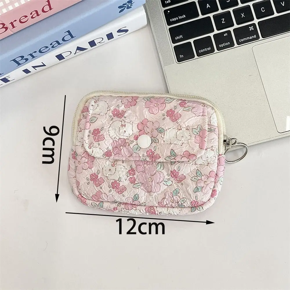 Monedero multifuncional acolchado con diseño floral y porta llaves - imagen 2