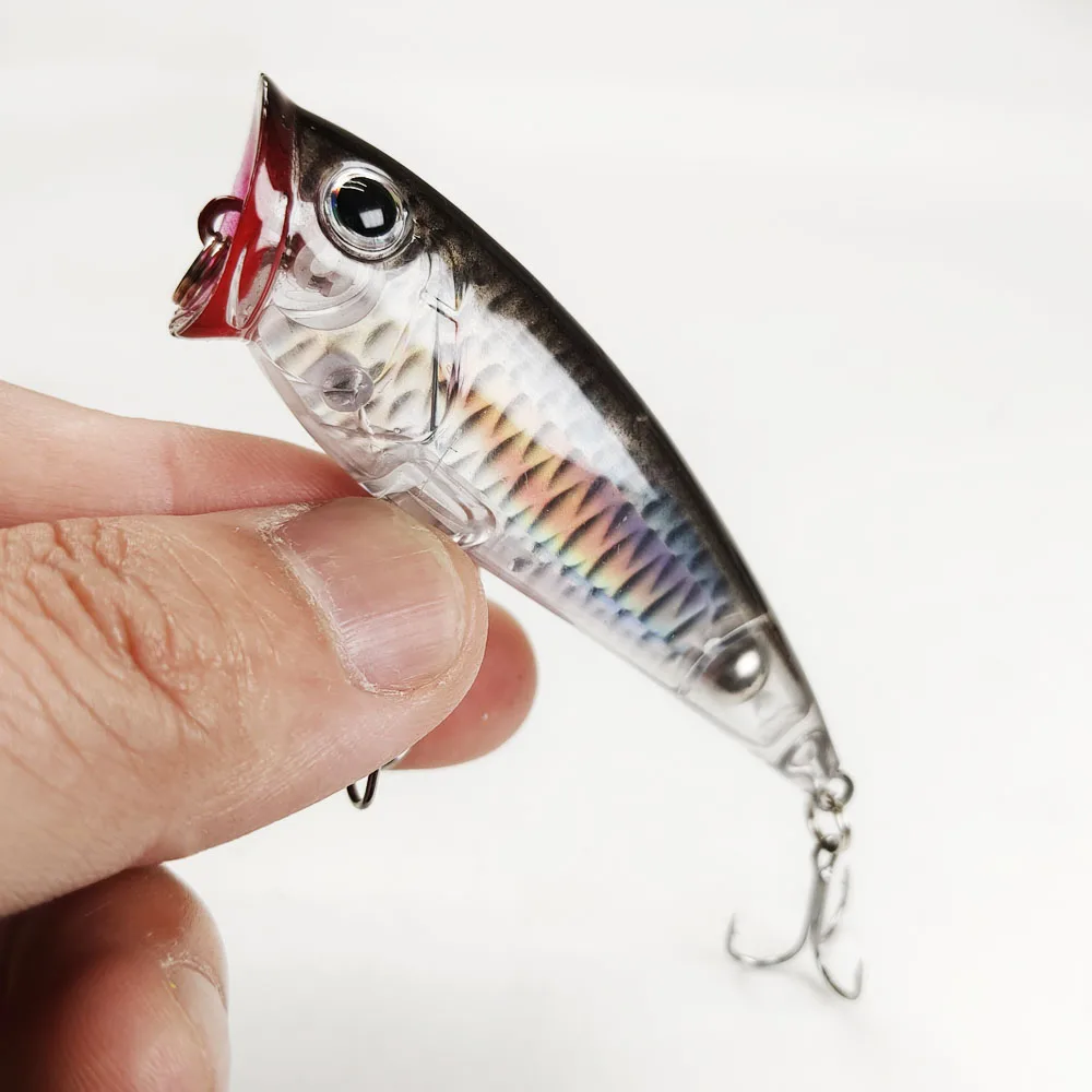 Señuelos Topwater Popper 3D de boca grande con gran salpicadura