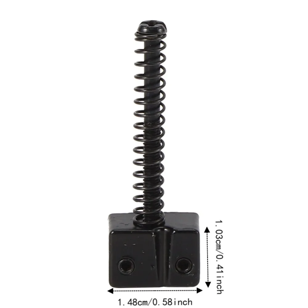 Soporte metálico para cuerdas de bajo negro con tornillos y resortes - imagen 4