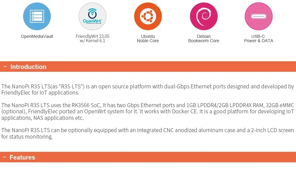 Detalle de conexiones Ethernet y diseño compacto