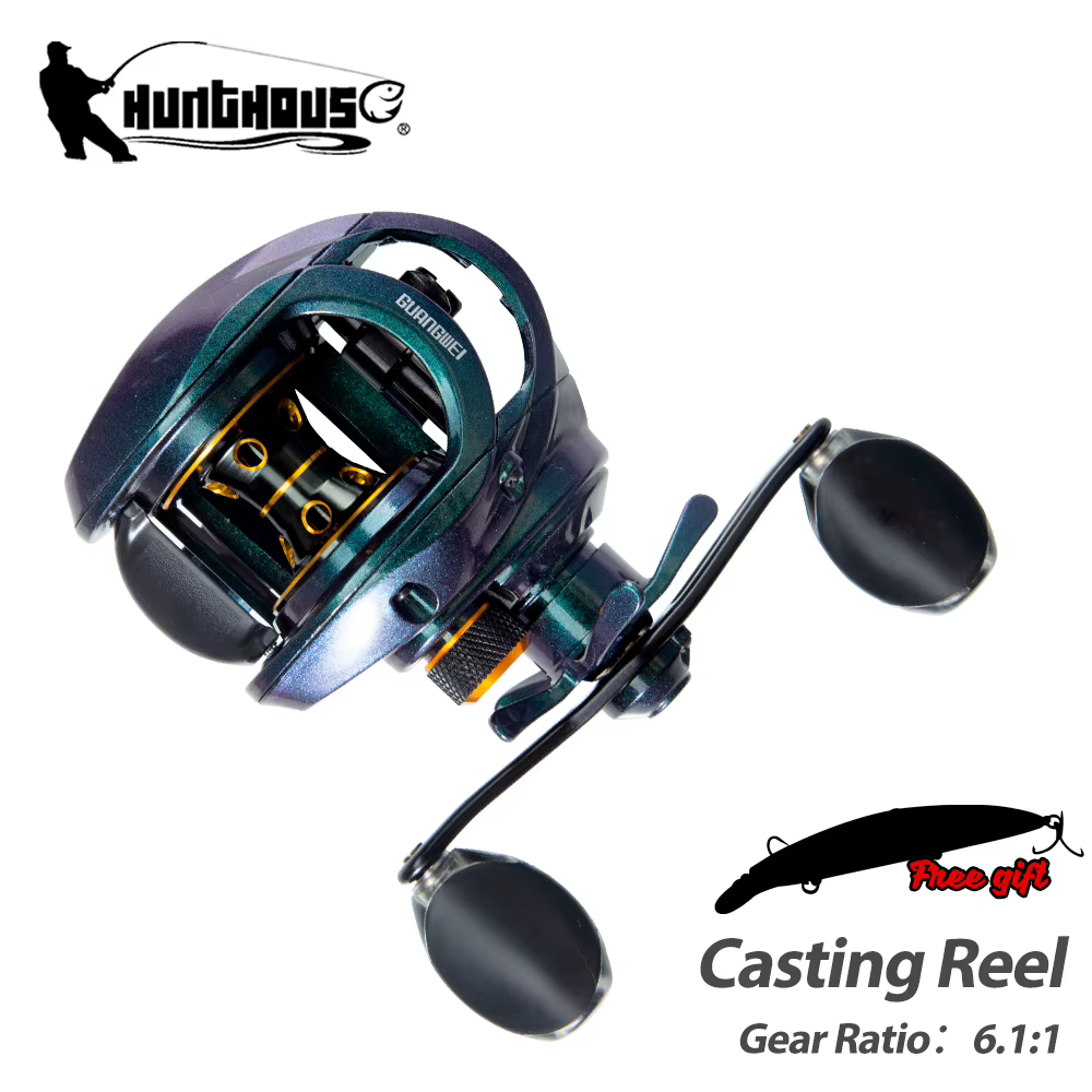 Carrete Baitcasting Hunthouse Ultraligero, Copa Poco Profunda