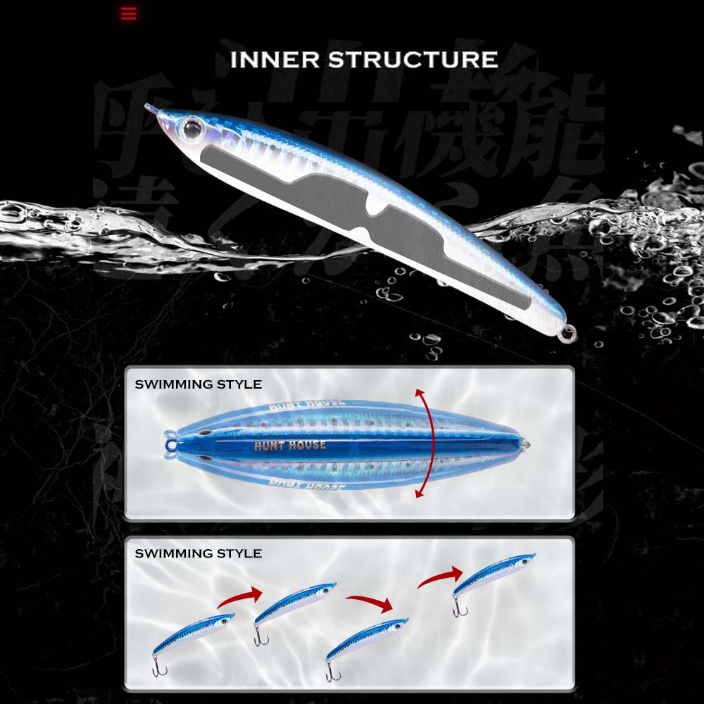 Hunthouse Sinking Pencil: señuelo lápiz hundido de lanzamiento largo - imagen 2