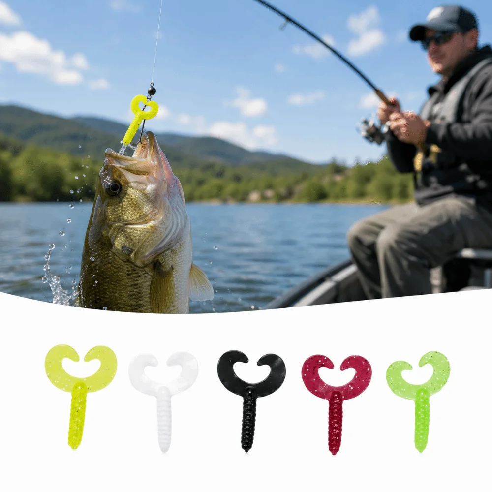 Señuelos swimbait de doble cola de silicona para lubina - imagen 4
