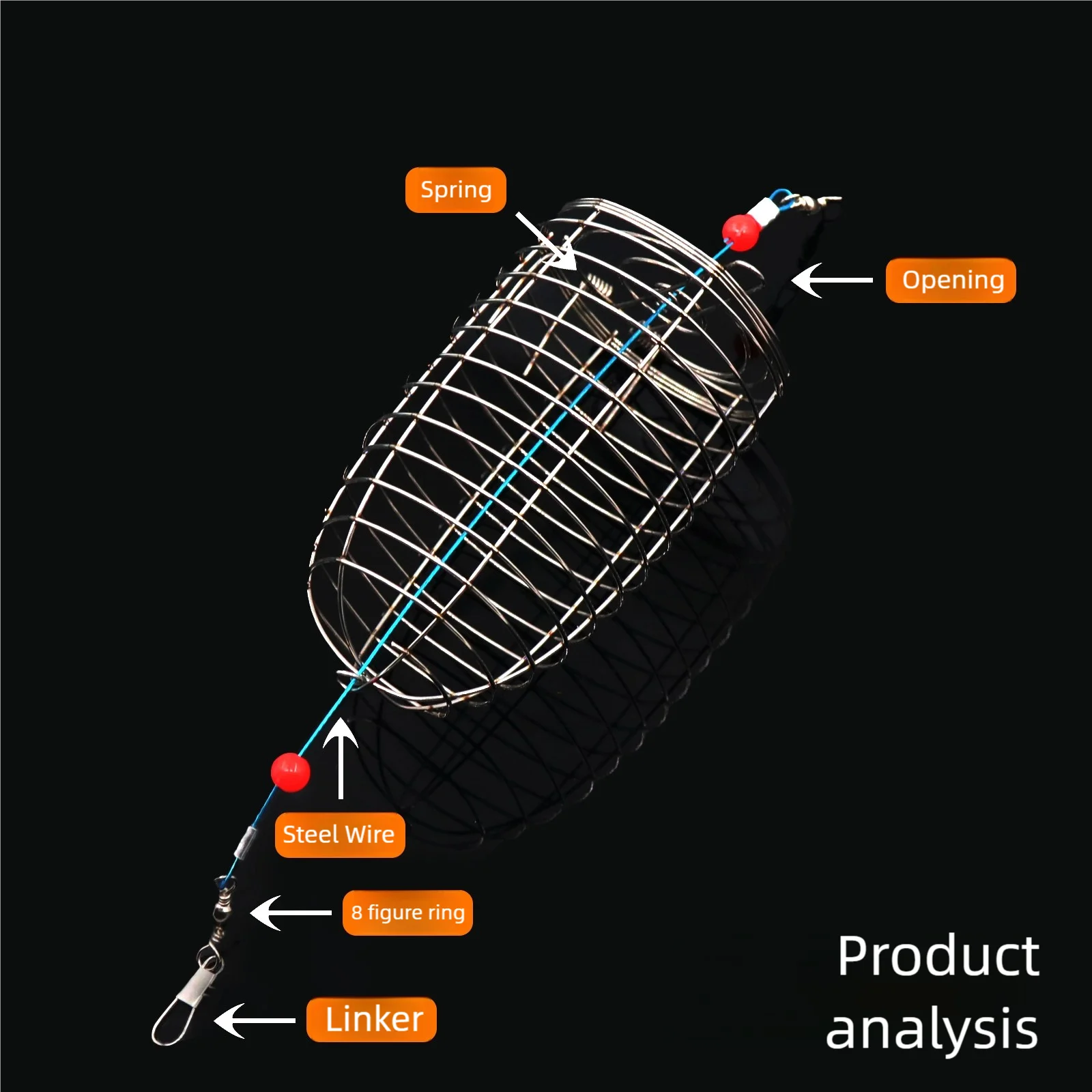 9KM Soporte para alimentador de jaula acero inoxidable carpa pesca - imagen 3