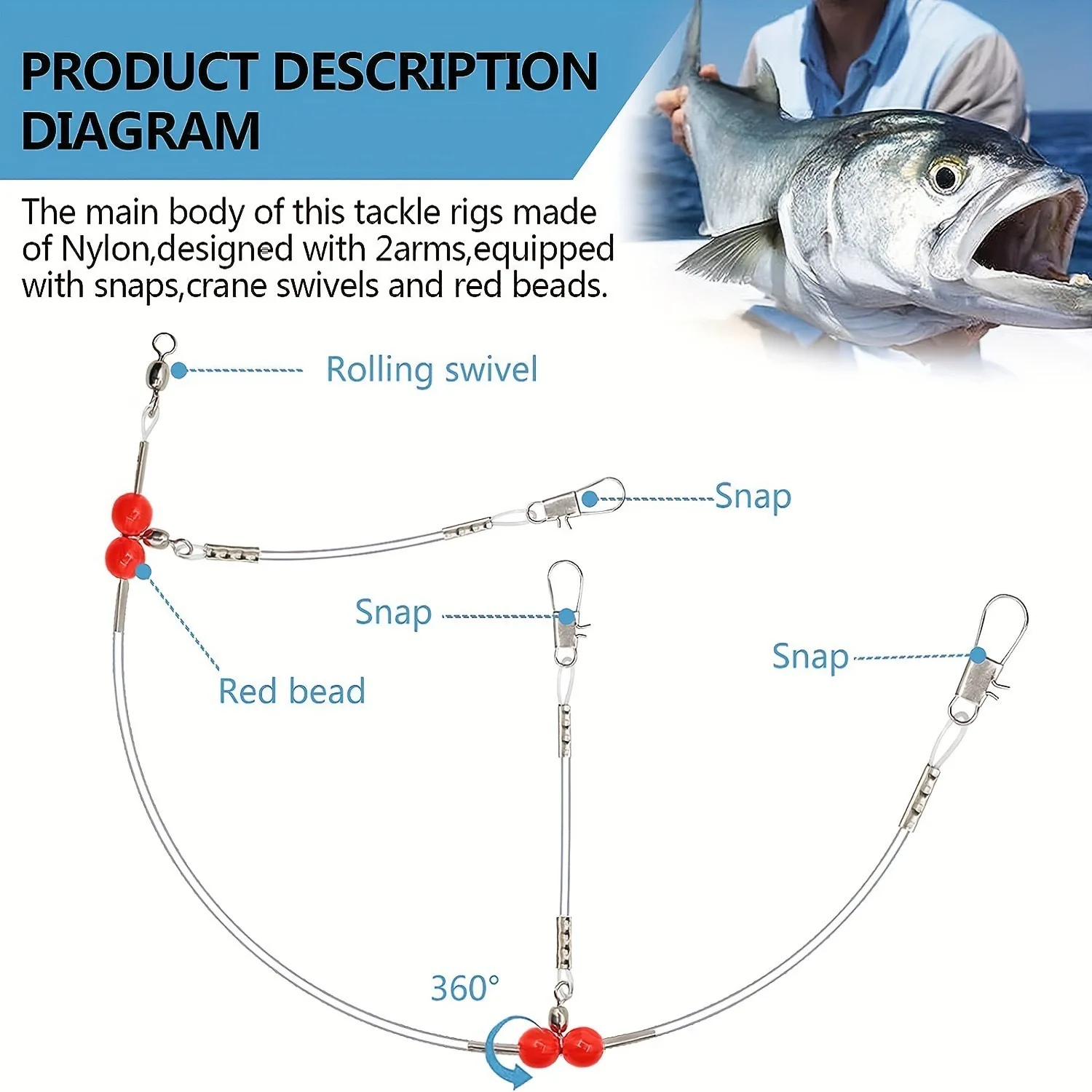 Línea anti-mordeduras PD con hilo de nailon y remolque bola roja - imagen 4