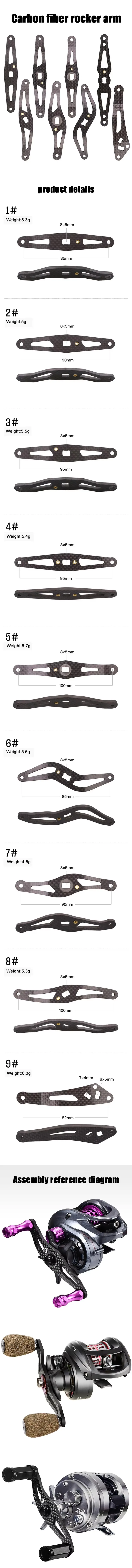 Perilla de mango de fibra de carbono para carrete de pesca