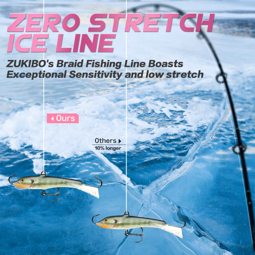 ZUKIBO Sedal Trenzado Color Hielo – Sin memoria para pesca - imagen 4