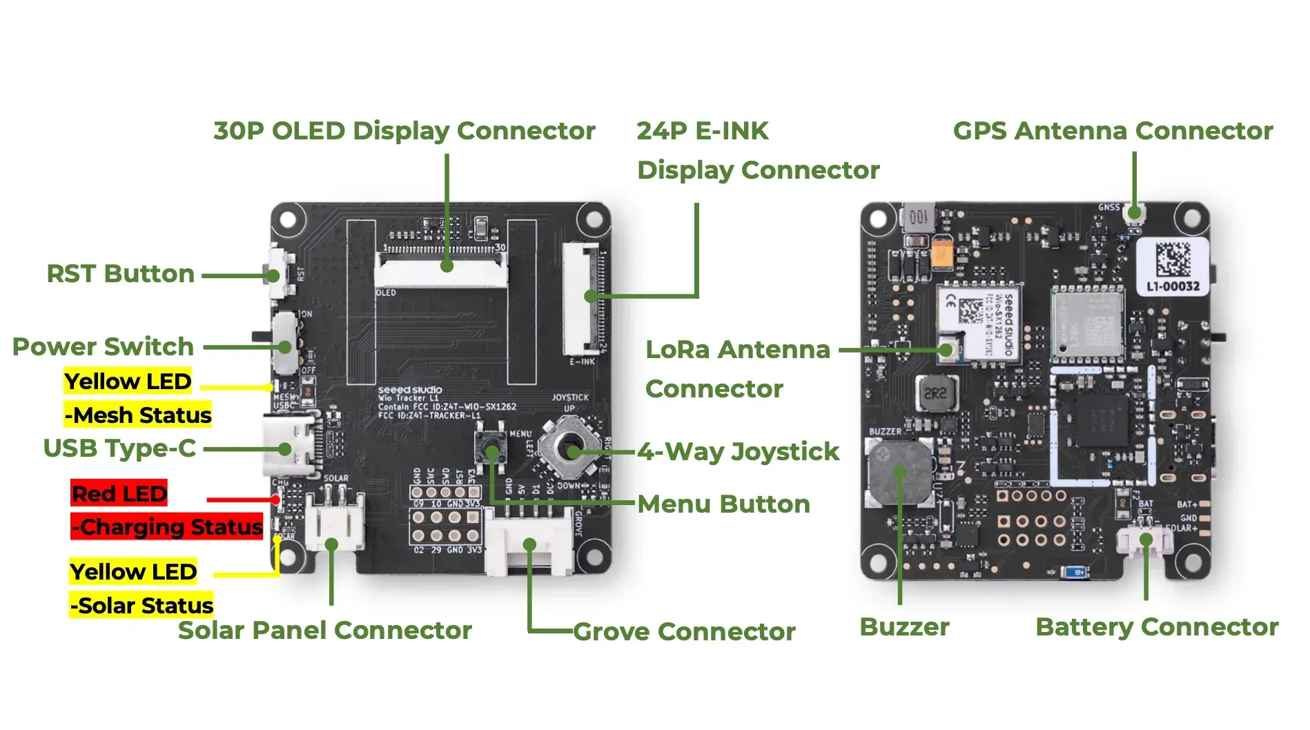 Aspecto del hardware Wio Tracker L1 Lite