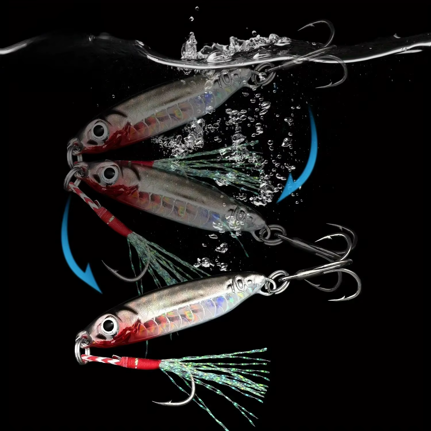 Señuelo VIB de Metal Hundible con Doble Anzuelo – Para pesca en agua salada - imagen 3