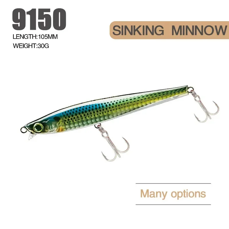 Señuelo de pesca pececillo hundimiento pesado 30g vista lateral