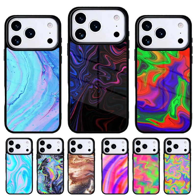 Funda Mármol Neón iPhone – Carcasa Trasera Compatible Modelos 11-17
