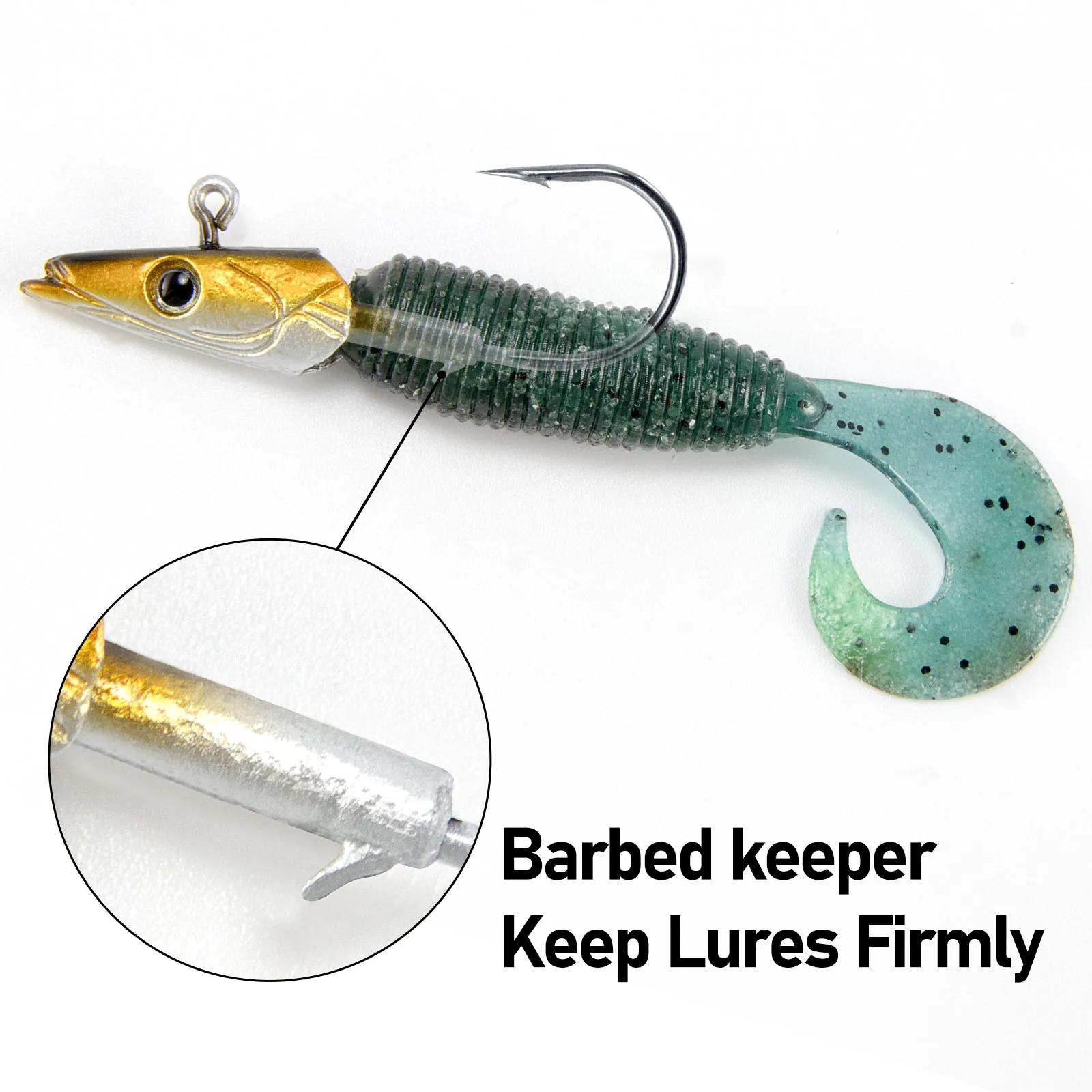 Jig head combinado con cebo blando de 5 pulgadas