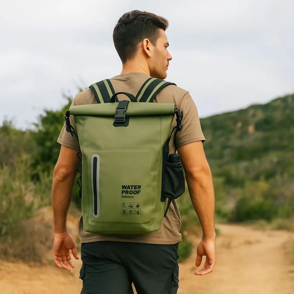 Mochila impermeable de pesca resistente a arañazos en PVC
