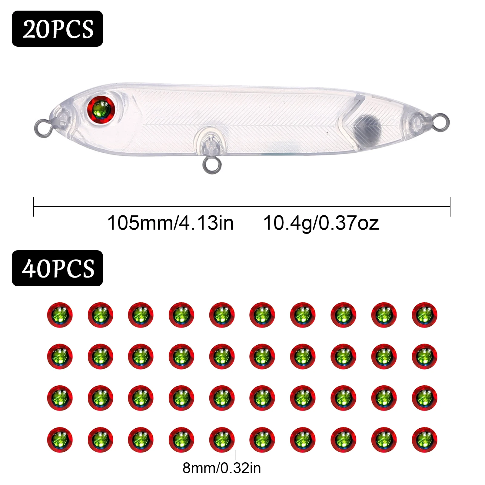 FREE FISHER Minnow transparente lubina tipo lápiz señuelo duro - imagen 4