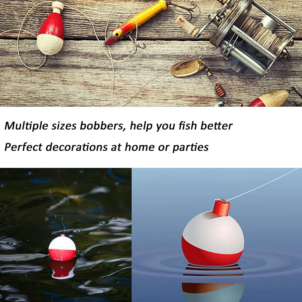 Flotador deslizante ABS rojo y blanco durable para pesca