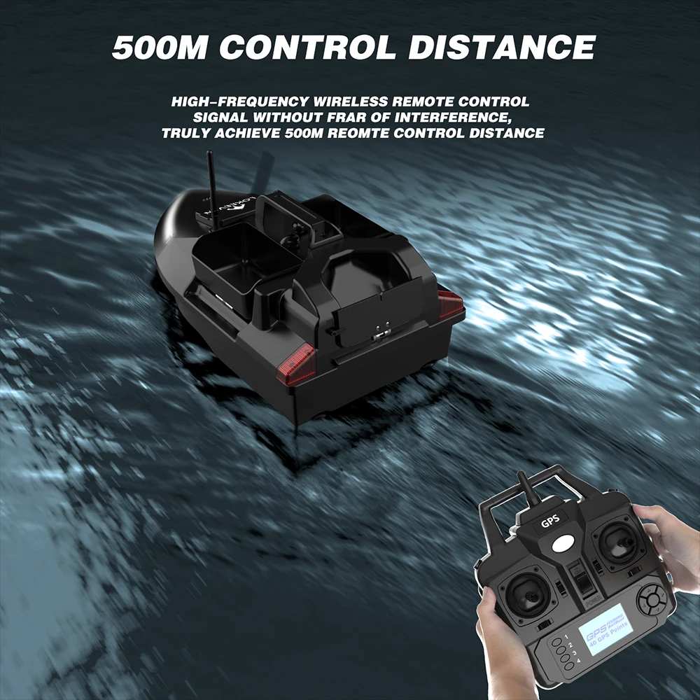 LOKEEVAN V020 Barco cebador con GPS para carpas – Control y retorno