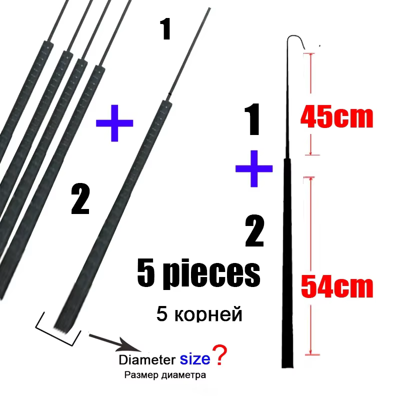 Puntas de repuesto carbono hueco para caña de pescar – 45 cm - imagen 5