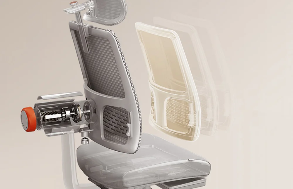 Vista frontal de la silla ergonómica NEWTRAL MagicH-GPRO en color gris