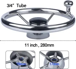 Volante de acero inoxidable para yate espejo perilla control