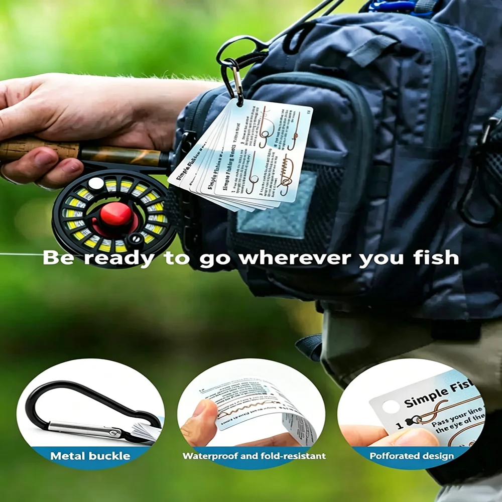 Tarjetas guía prácticas de nudos de pesca con clip resistente al agua - imagen 5
