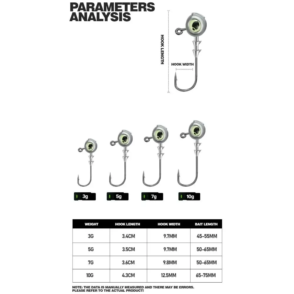 Jig head con ojos luminosos para swimbait y vinilo - imagen 2