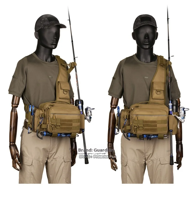 Bolsa de pesca multifuncional para hombre: mochila de un hombro
