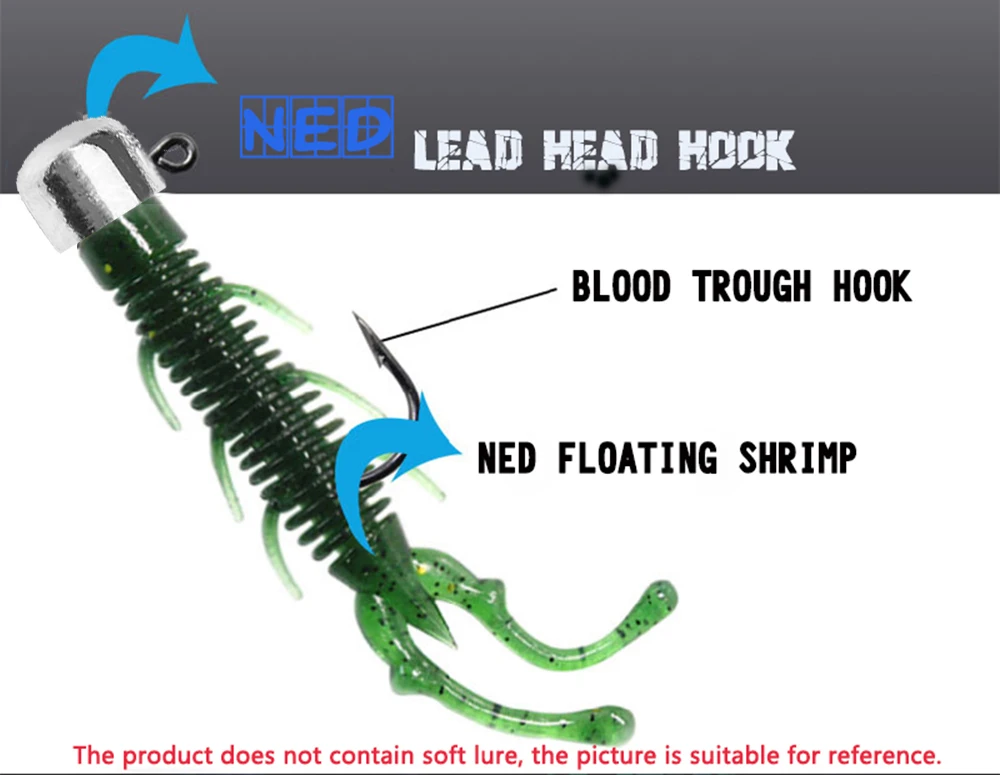 Anzuelo Jig Head NED para vinilo lubina y carpa – acero inoxidable - imagen 4