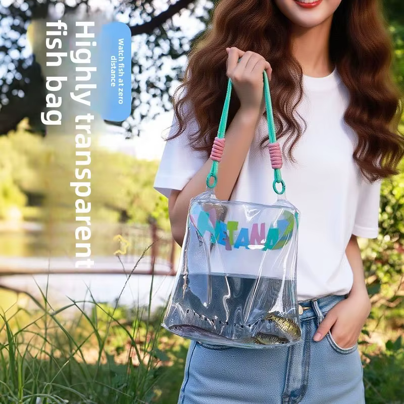 Bolsa porta peces vivos QAJTAO transparente con cinta métrica - imagen 4