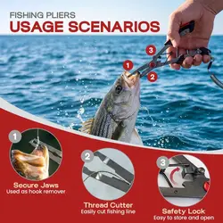 Alicates de pesca acero inoxidable multifunción antideslizante y corte