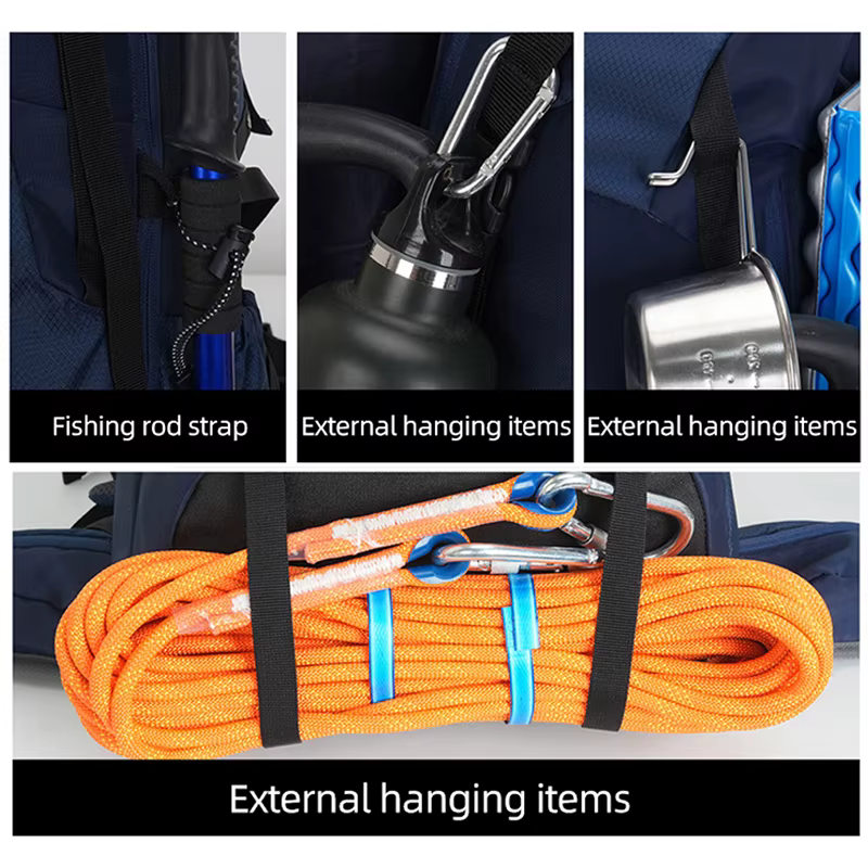 Mochila de pesca con bolsa de hidratación y gran capacidad impermeable