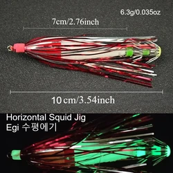 Jig de calamar Egi brillante glow con tinsel para pesca en agua salada