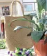 Bolso de mimbre y paja tote bohemio con encaje para mujer