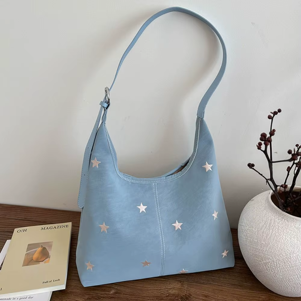 Bolso Hobo de Cuero PU con Estampado Estrellas – Gran Capacidad y Bandolera - imagen 4