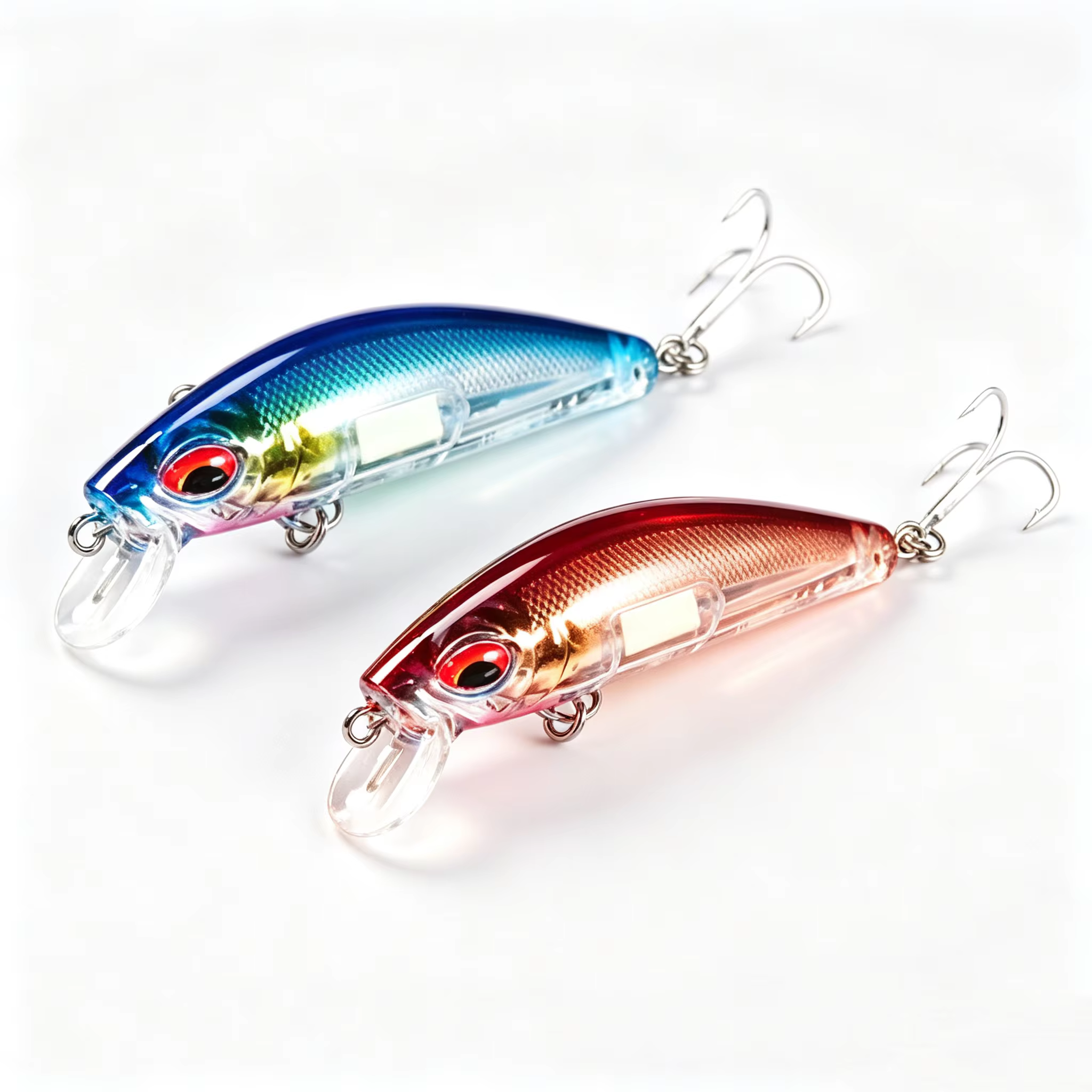 Cebo duro Minnow luminoso – Wobbler hundible ojos 3D para pesca nocturna - imagen 3