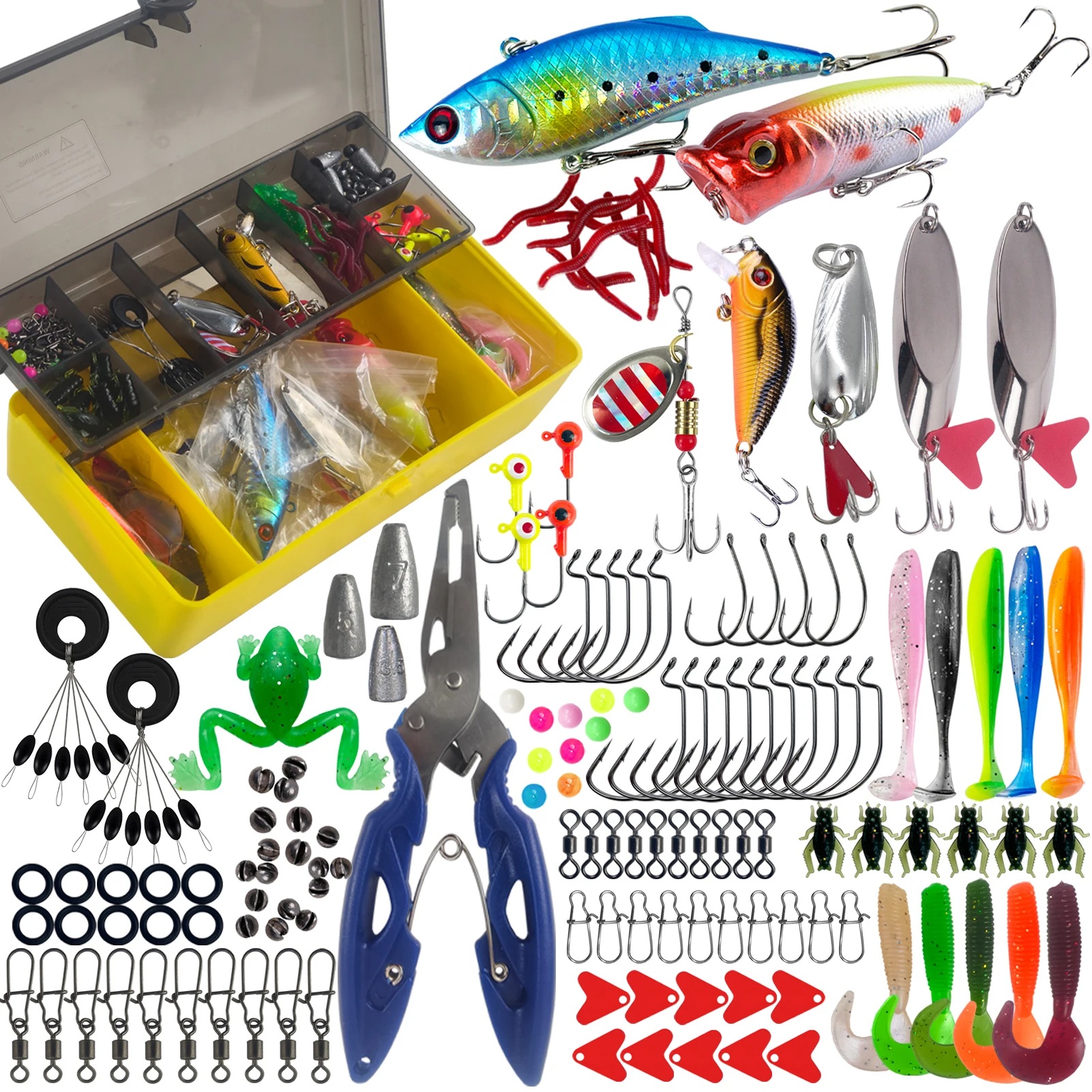 Kit de señuelos y accesorios en caja de 2 capas