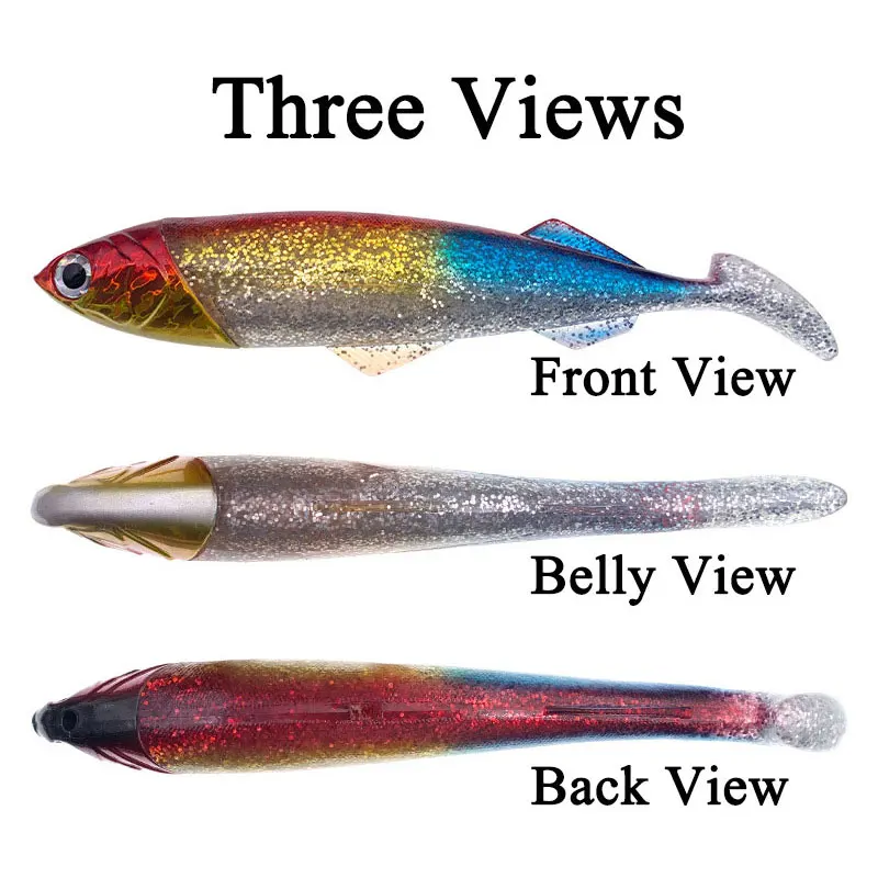 Leurre Señuelo suave cola en T para pesca de curricán - imagen 3