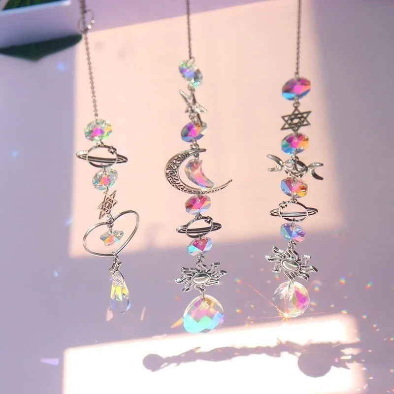Carillón Viento Cristal con Luna – Atrapasueños para Jardín - imagen 4