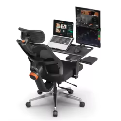 NEWTRAL Silla Ergonómica con estación de trabajo y reposacabezas 5D