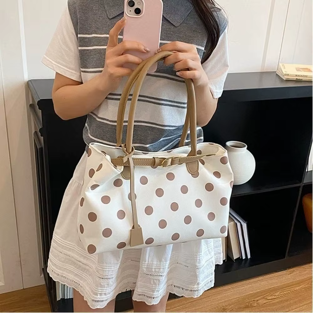 Bolso bandolera mujer lunares – Cuero PU hebilla decorativa