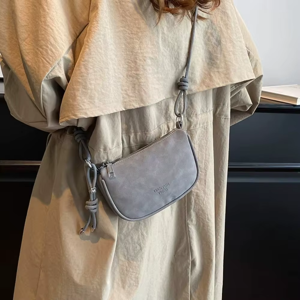 Bolso Cruzado Retro de Gamuza para Mujer – Diseño Sencillo y Ajustable - imagen 2