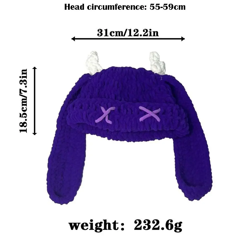 Gorro de punto Kawaii Y2K en color mostaza con textura acanalada