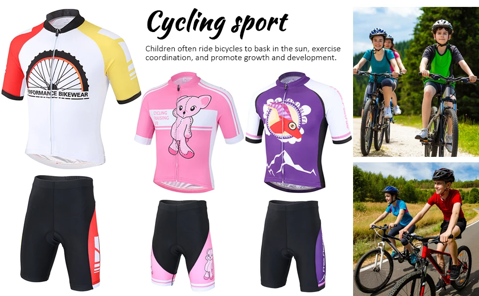Jersey y pantalón infantil de ciclismo con dibujos