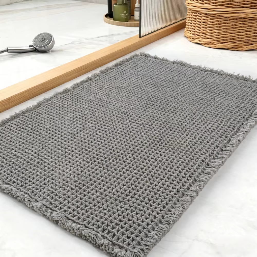 Alfombra de baño waffle súper absorbente de secado rápido lavable