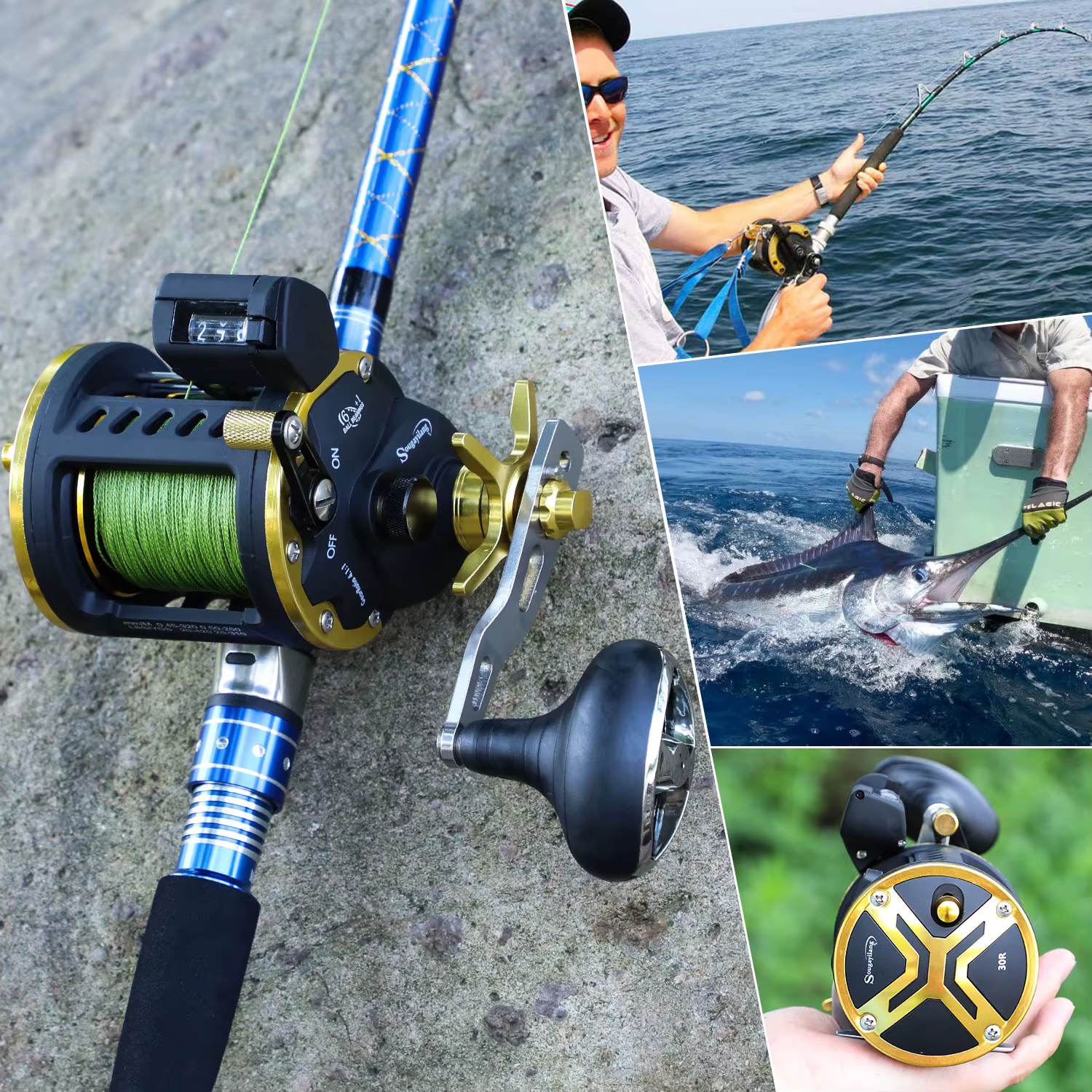 Sougayilang Carrete curricán Baitcasting-Contador lubina, salmón, malta - imagen 4