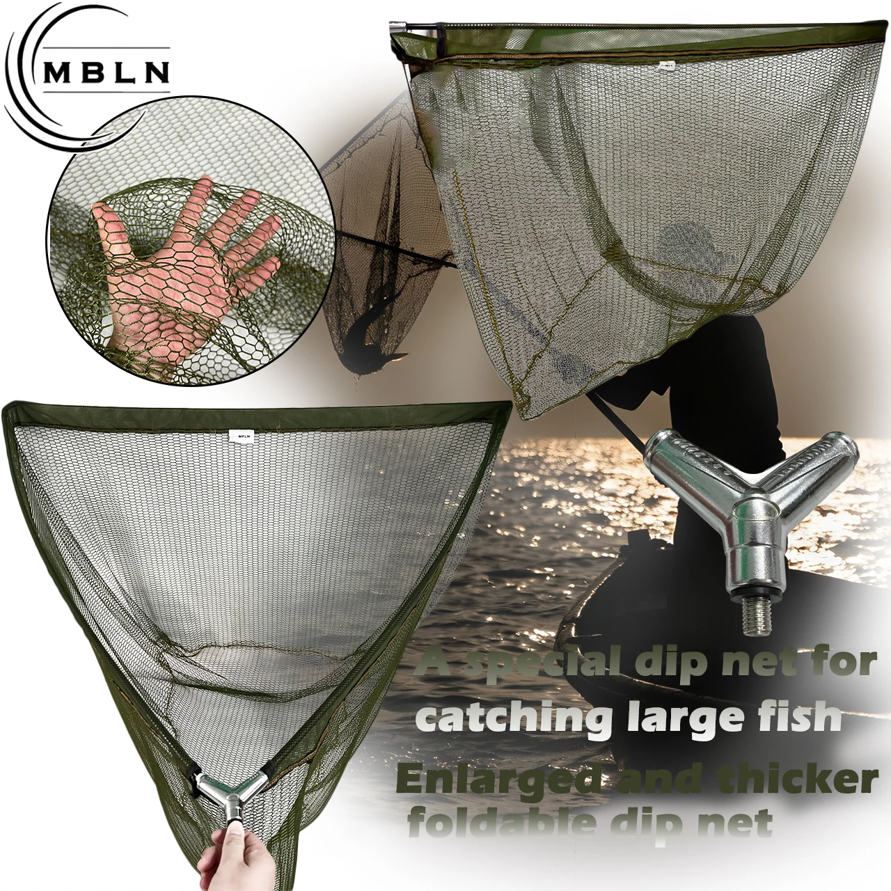 Red plegable para pesca triangular reforzada en poliéster profunda - imagen 3