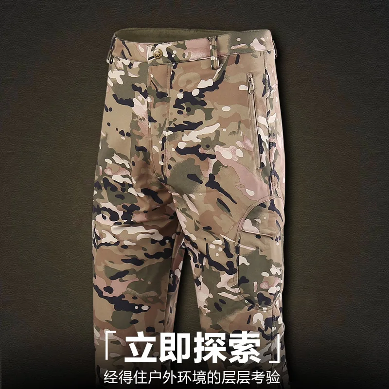 Pantalones de pesca de camuflaje con interior grueso